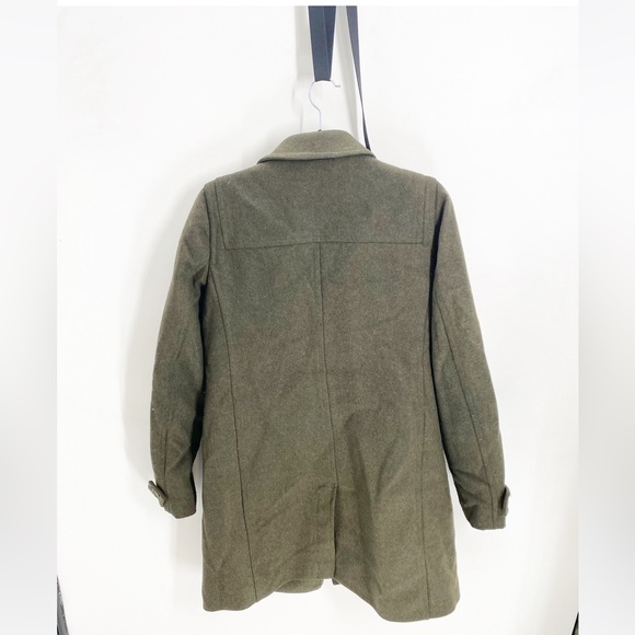 J Crew Melton Wool Toggle Coat Army Green Sz 10 - Picture 4 of 4